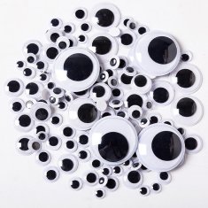  Art Supplies Round Doll Moving Wiggle Eyes Plastic Black-White Toy Safety Googly Eyes wholesalers