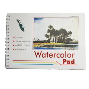 China Art Supplies material Customized acid free watercolor 24 sheets 190gsm A4 painting pad. company